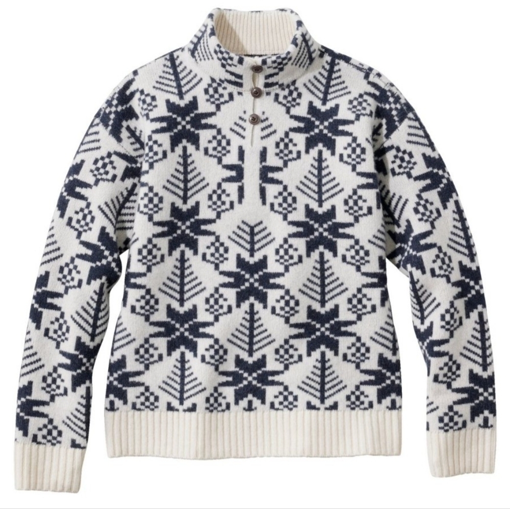 L.L. BeanWomen's Signature Kingfield Merino Wool Sweater, Fair Isle - Size Small